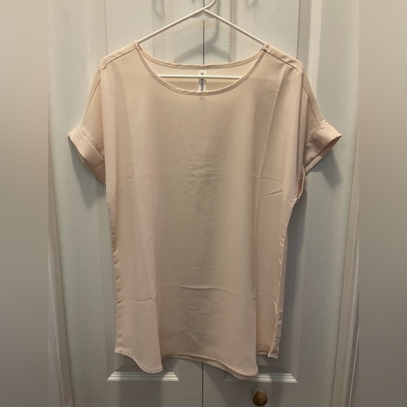 Zenana Outfitters Tops Zenana Outfitters Sheer Cream Color Top Poshmark